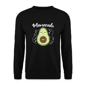 Mamacado Mutter Avocado - Unisex Pullover - Schwarz - Vorne - Alina (178cm) & Michal (187cm)