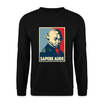 SAPERE AUDE - IMMANUEL KANT - Unisex Pullover - Schwarz - Vorne - Alina (178cm) & Michal (187cm)