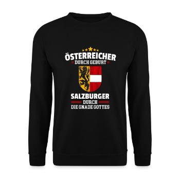 SALZBURGER GNADE GOTTES - SALZBURG - T-SHIRT - Unisex Pullover - Schwarz - Vorne - Alina (178cm) & Michal (187cm)