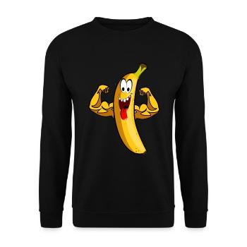 Régime frutarien à la banane fort pouvoir biceps - Sweat-shirt Unisexe - noir - Devant - Alina (178cm) & Michal (187cm)