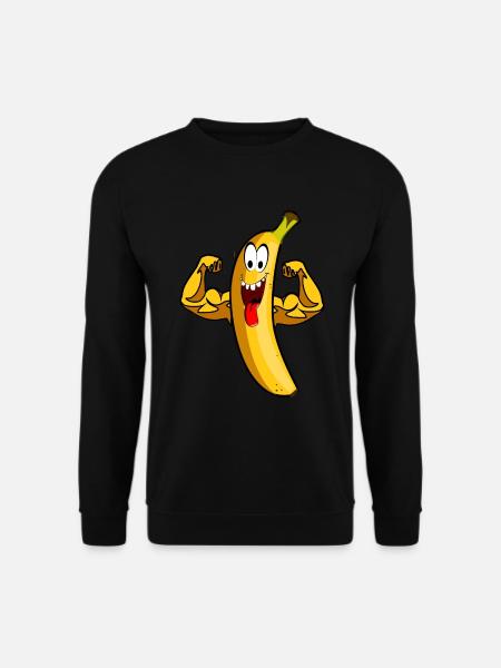 Banane Frutarier Ernährung stark Bizeps Power - Unisex Pullover - Schwarz