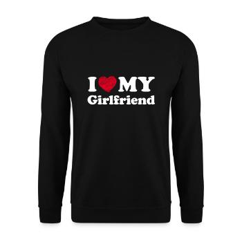 I Love My Girlfriend - Unisex Sweatshirt - black - Front - Alina (178cm) & Michal (187cm)