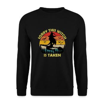 Sorry This Witch Is Taken - Unisex Sweatshirt - black - Front - Alina (178cm) & Michal (187cm)