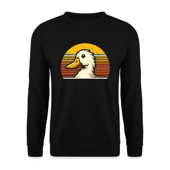 Canards cool - Rétro Vintage - Sweat-shirt Unisexe - noir - Devant - Alina (178cm) & Michal (187cm)
