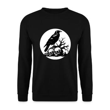 Mystic Raven with Skulls - Unisex Sweatshirt - black - Front - Alina (178cm) & Michal (187cm)