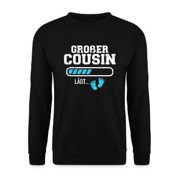 Großer Cousin - Unisex Pullover - Schwarz - Vorne - Alina (178cm) & Michal (187cm)
