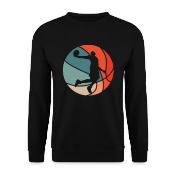 Basket rétro rétro basketteur - Sweat-shirt Unisexe - noir - Devant - Alina (178cm) & Michal (187cm)