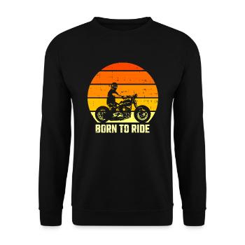 Born to Ride Moto Retro Vintage - Sweat-shirt Unisexe - noir - Devant - Alina (178cm) & Michal (187cm)