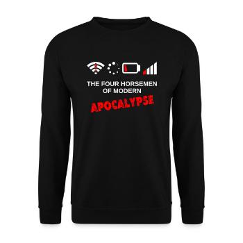 Quatre Cavaliers de l’Apocalypse Moderne Gamer Nerd - Sweat-shirt Unisexe - noir - Devant - Alina (178cm) & Michal (187cm)