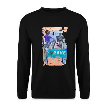 (B)rave! - Unisex Pullover - Schwarz - Vorne - Alina (178cm) & Michal (187cm)