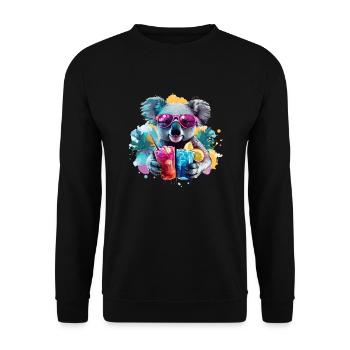 Bunter cooler Koala Sonnenbrille Cocktails Party - Unisex Pullover - Schwarz - Vorne - Alina (178cm) & Michal (187cm)