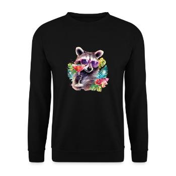Cocktail de fête coloré de lunettes de soleil de raton laveur - Sweat-shirt Unisexe - noir - Devant - Alina (178cm) & Michal (187cm)
