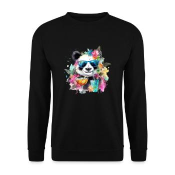 Cocktails de fête colorés Cool Panda Sunglasses - Sweat-shirt Unisexe - noir - Devant - Alina (178cm) & Michal (187cm)