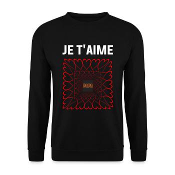 Je t'aime papa - Sweat-shirt Unisexe - noir - Devant - Alina (178cm) & Michal (187cm)