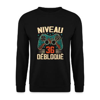 1988 Geschenke zum 36-jährigen Jubiläum, 36-jähriges Abenteuer - Unisex Pullover - Schwarz - Vorne - Alina (178cm) & Michal (187cm)