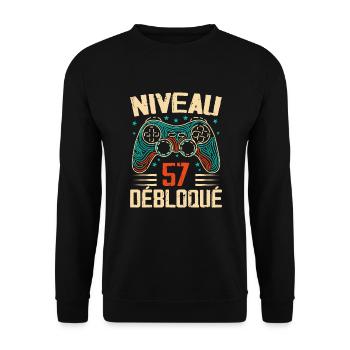 1966 58th Anniversary Gifts, 58 Year Adventure - Unisex Sweatshirt - black - Front - Alina (178cm) & Michal (187cm)