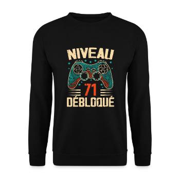 1953 71st Birthday Gifts, 71 Year Adventure - Unisex Sweatshirt - black - Front - Alina (178cm) & Michal (187cm)