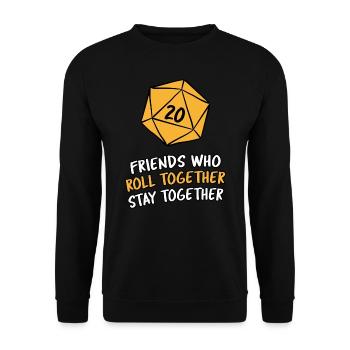 Gamer Beste Freunde Rollenspiel RPG D20 Geschenk - Unisex Pullover - Schwarz - Vorne - Alina (178cm) & Michal (187cm)
