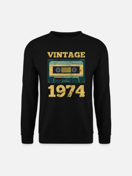Vintage 1974 Retro Geburtsjahr Geburtstagsgeschenkidee - Unisex Pullover - Schwarz