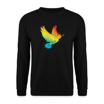 Colombe de la paix Arc-en-ciel - Sweat-shirt Unisexe - noir - Devant - Alina (178cm) & Michal (187cm)