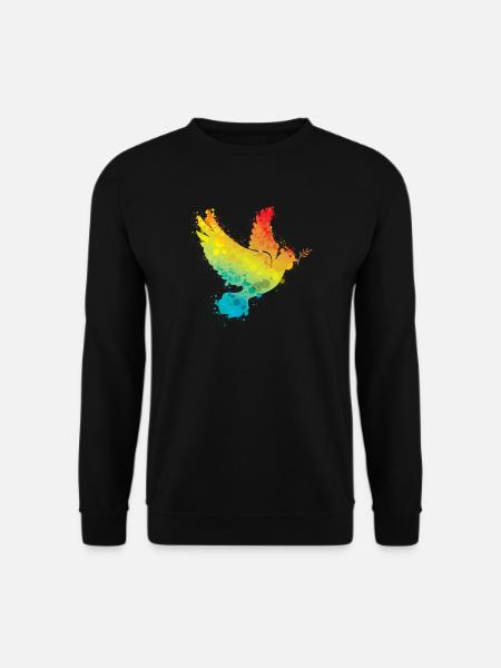 Bunte Friedenstaube Regenbogen - Unisex Pullover - Schwarz