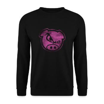 Badass Pig Bad pig in pink gift - Unisex Sweatshirt - black - Front - Alina (178cm) & Michal (187cm)
