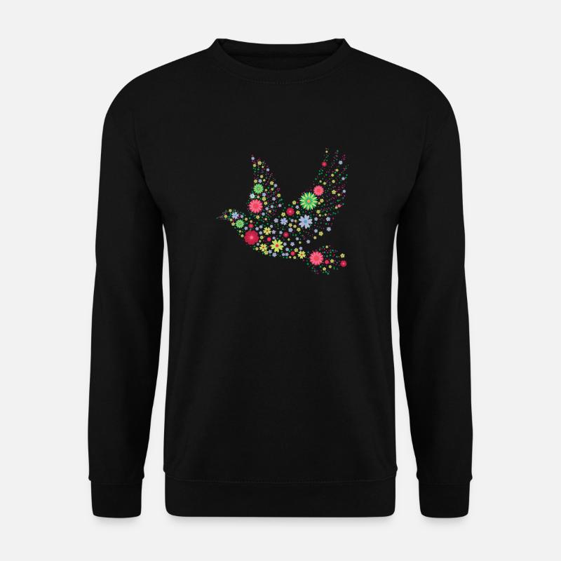Hippie bird from flowers - Unisex Sweatshirt - black