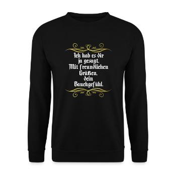 Gut feeling funny saying - Unisex Sweatshirt - black - Front - Alina (178cm) & Michal (187cm)