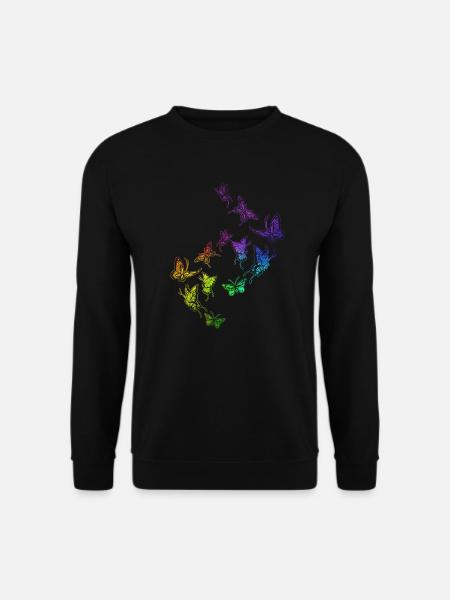 Butterfly Swarm Harmony Rainbow - Unisex Sweatshirt - black
