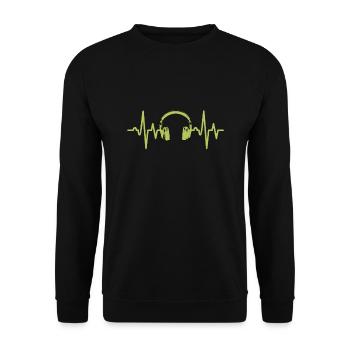 Headphone Lifelife Headphone Heartbeat Music - Unisex Sweatshirt - black - Front - Alina (178cm) & Michal (187cm)