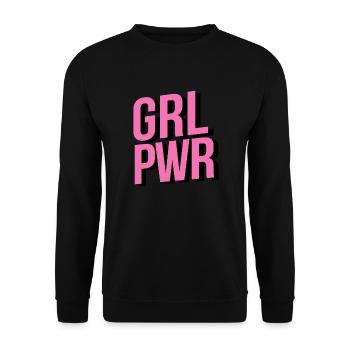 Girl Power Grl Power Shirt - Unisex Pullover - Schwarz - Vorne - Alina (178cm) & Michal (187cm)