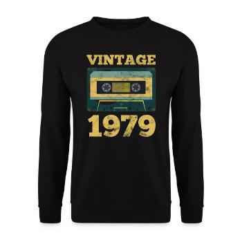 Idée de cadeau d'anniversaire de 1979 année de naissance rétro 1979 - Sweat-shirt Unisexe - noir - Devant - Alina (178cm) & Michal (187cm)
