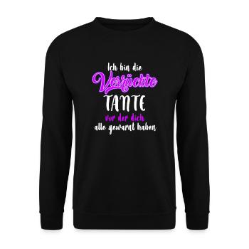 I am the crazy aunt - Unisex Sweatshirt - black - Front - Alina (178cm) & Michal (187cm)
