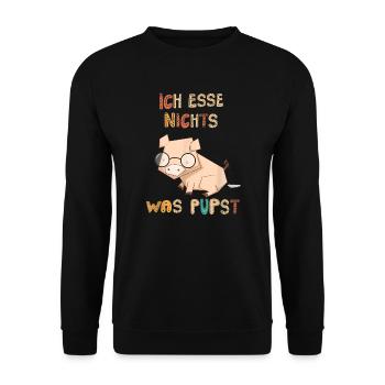 Vegetarian Vegan I do not eat anything puff vegan - Unisex Sweatshirt - black - Front - Alina (178cm) & Michal (187cm)