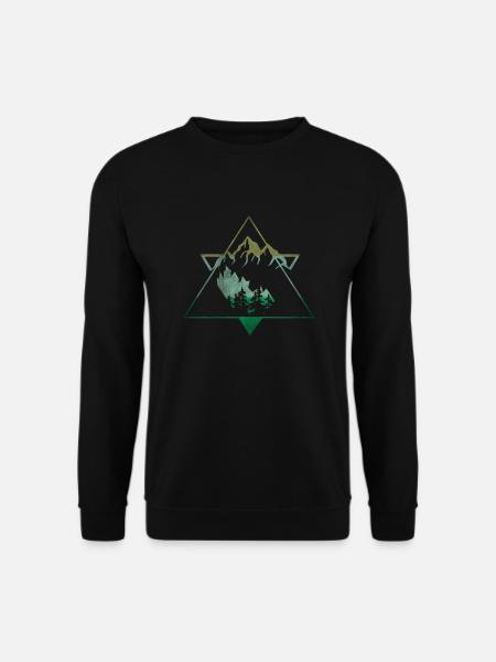 Montagnes et arbres montagnes et arbres - Sweat-shirt Unisexe - noir