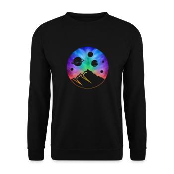 Planet colorful outer space Milky Way - Unisex Sweatshirt - black - Front - Alina (178cm) & Michal (187cm)