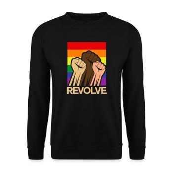 Revolve raise your fist - Unisex Sweatshirt - black - Front - Alina (178cm) & Michal (187cm)