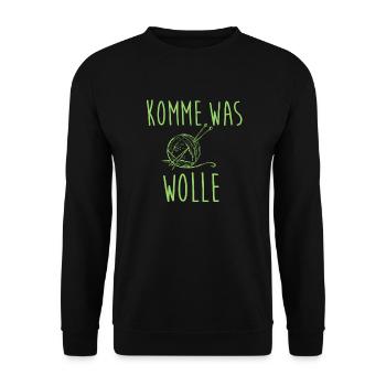 Komme was Wolle Stricken - Unisex Pullover - Schwarz - Vorne - Alina (178cm) & Michal (187cm)