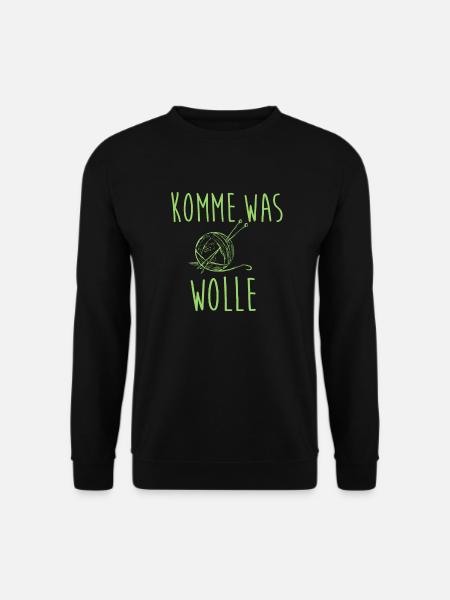 Komme was Wolle Stricken - Unisex Pullover - Schwarz