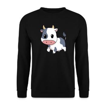 Little cute cow - Unisex Sweatshirt - black - Front - Alina (178cm) & Michal (187cm)