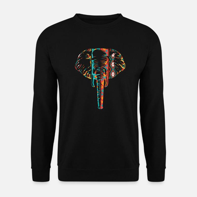 Afrika Elefant Kopf front - Unisex Pullover - Schwarz