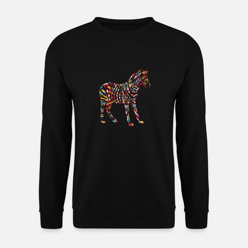 Afrika buntes Zebra - Unisex Pullover - Schwarz