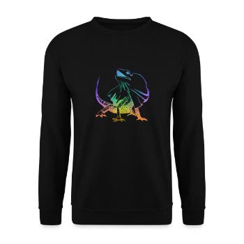Collared Lizard Frilled Neck Lizard Outline - Unisex Sweatshirt - black - Front - Alina (178cm) & Michal (187cm)