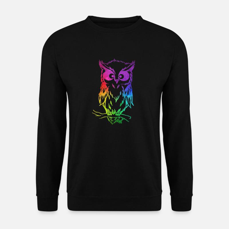 Chouette colorée mignonne - Sweat-shirt Unisexe - noir