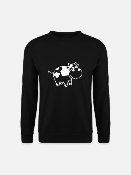Lustige Comic Kuh mit Flecken - Unisex Pullover - Schwarz