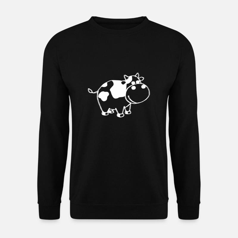 Lustige Comic Kuh mit Flecken - Unisex Pullover - Schwarz