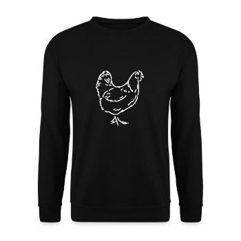 Comic Huhn Hühnchen - Unisex Pullover - Schwarz - Vorne - Alina (178cm) & Michal (187cm)