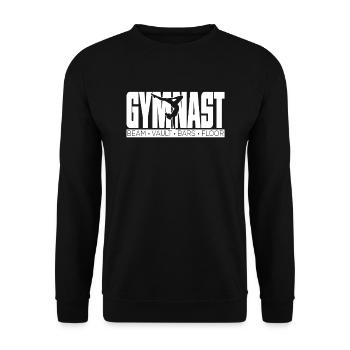 Gymnast Beam Vaul Bars Floor - Unisex Sweatshirt - black - Front - Alina (178cm) & Michal (187cm)