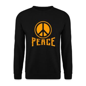 Signes de paix en orange - Sweat-shirt Unisexe - noir - Devant - Alina (178cm) & Michal (187cm)