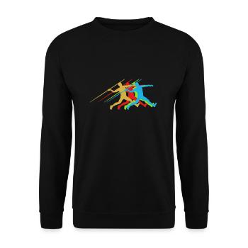Athletics javelin throw - Unisex Sweatshirt - black - Front - Alina (178cm) & Michal (187cm)